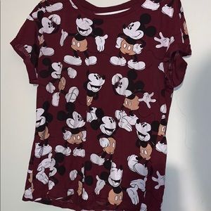 Short Sleeved Red Mickey Mouse Shirt